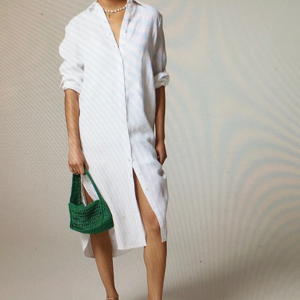 J Crew Linen Shirtdress white